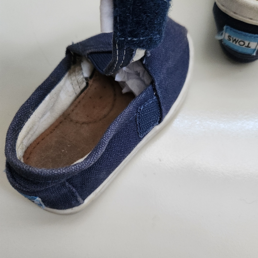 Toms Tiny Alpargata Navy canvas toddler size 5 - Picture 8 of 9